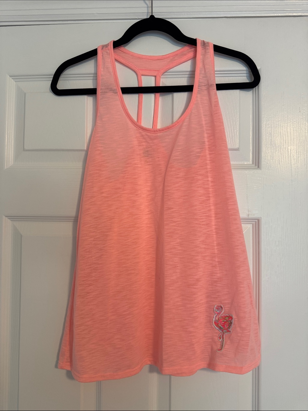 Lilly Pulitzer Coral Pink Racerback Tank With Flamingo Patch